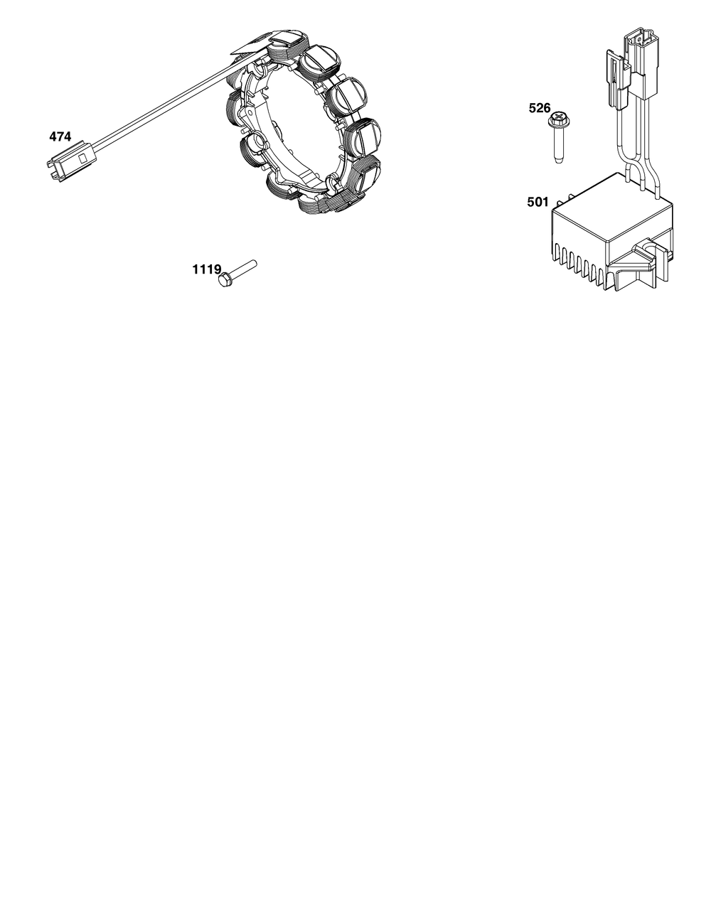 Alternator Group Diagram and Parts List for 12V336-0133-F1 100000 - 19Z999 Briggs and Stratton Engine